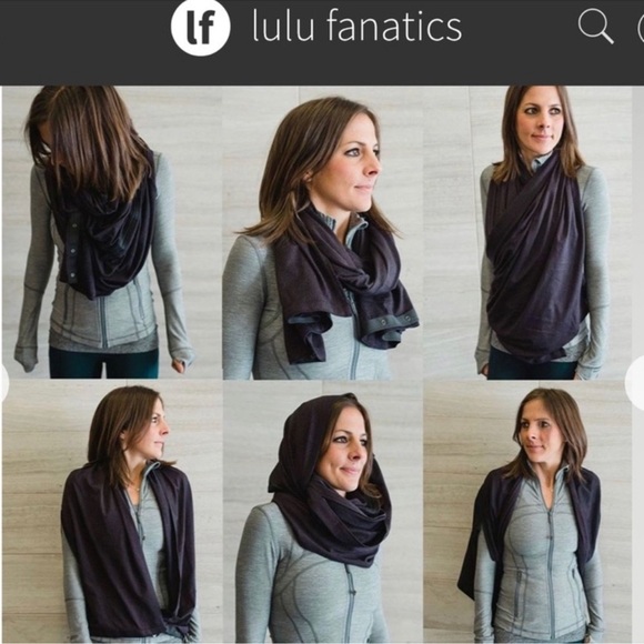 Lululemon Vinyasa Scarf in Black Modal with Snaps - Picture 2 of 5